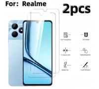 2 pezzi Protezione schermo in vetro temperato per: Realme 14x, Realme 13+, Realme 12 5G, Realme 12x, Realme 12 4G, Realme 12+, Realme 11 5G, Realme C63, Realme C61, Realme C55, Realme C53, Realme C51,