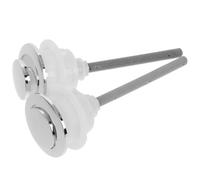 2 Pezzi Pulsante Coperchio Cassetta Wc Singolo 38x46 Mm Argento