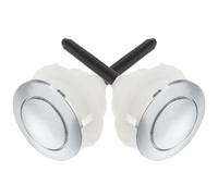 2 Pezzi Pulsante Coperchio Wc Argento Abs 38x46 Mm a Singolo