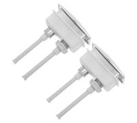 2 Pezzi Pulsante di Scarico per Cassetta Wc Rettangolare Asta | Plastica Argento, Superficie Testurizzata e Montaggio 65mm X 35mm, Accessorio Bagno