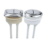 2 Pezzi Pulsante di Scarico Wc in Plastica Argento Leva Doppia | Finitura Lucida, Superficie Liscia senza Bave, Ricambio Riutilizzabile, per Riparazioni Rapide e Uso Domestico