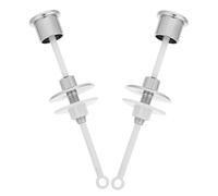 2 Pezzi Pulsante di Scarico Wc Vintage in Plastica Argento | Apertura a Sollevamento, Compatibile Modelli Classici, Uso Semplice, Adatto per Anziani