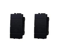2 Pezzi Pulsante Doppio Saliscendi 1P+1P 10A, Compatibile Con Bticino Living International, Colore Nero, Comando a Uomo Presente