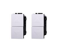 2 Pezzi Pulsante Doppio Saliscendi 1P+1P 10A, Compatibile Con Bticino Living Light, Colore Bianco, Comando a Uomo Presente