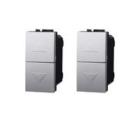 2 Pezzi Pulsante Doppio Saliscendi Per Tapparelle, Compatibile Con Bticino Living, comando a uomo presente (Grigio)