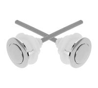 2 Pezzi Pulsante per Scarico Wc Singolo, Ricambio ABS Argento | Coperchio Serbatoio e Toilette, Installazione Semplice, Uso Bagno, Compatibile Scarico Singolo