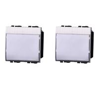 2 Pezzi Pulsante Targa Portanome, Compatibile Con Bticino Living Light, Occupa 2 Moduli (Bianco)