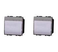 2 Pezzi Pulsante Targa Portanome, Compatibile Con Bticino Living Light, Occupa 2 Moduli (Grigio)