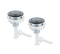 2 Pezzi Pulsante Wc per Cassetta Singolo in ABS Bianco per Bagno | Compatibile la Maggior Parte dei Modelli, Superficie Elettroplaccata Liscia e Brillante, per Famiglia e Hotel
