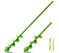 2 Pezzi Punta per Trivella a Spirale da Giardino, Trivella per Terreno, Trivella per Trapano, Punta Trapano, per Pali Recinzione Attrezzi per Orto (45 cm x 4 cm e 22 cm x 4 cm)