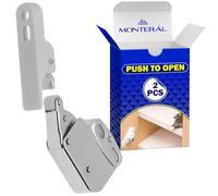 2 Pezzi Push Pull per Ante Armadio Completa di 4 Pezzi Viti Ø3,5 x 25 mm e Ø3,5 x 13 mm - Ammortizzatore per Ante per Spazio Tra Facciata e Corpo Minimo 2,5 mm - MONTERAL