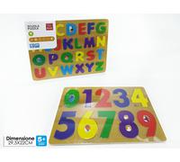 2 Pezzi Puzzle Alfabeto Giocattolo Educativo in Legno Blocchi Lettere e numeri