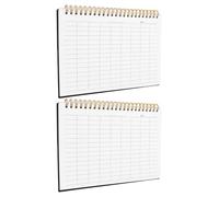 2 Pezzi Quaderno di Contabilità a Righe Copertina PP | Gestione Entrate e Uscite, Copertina a Spirale Doppia, per Magazzino e Casa, Carta Robusta