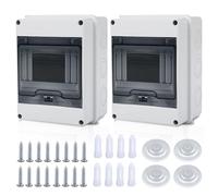 2 Pezzi Quadro Elettrico Esterno, IP65 Impermeabile Scatola Elettrica da Esterno, Centralino da Parete, Scatola Derivazione Esterna, Centralino 5 Moduli con Accessori, Installazione in Giardino