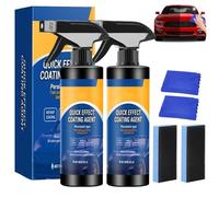 2 pezzi Quick Effect Coating Agent, Car Coating Agent Spray, 3 in 1, ad alta protezione, rivestimento rapido per auto per lucentezza e protezione, ripara graffi e segni di usura rapidamente