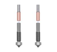 2 pezzi Quick Swap Hardened Steel Nozzles for Qidi Q2, 3D Printer 0,4 mm Ceramic Thermal Insulation Copper Alloy and Hardened Steel Tip Hotend Nozzle for Q2/Q2C