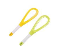 2 pezzi Racchetta manuale girevole e pieghevole, antiaderente per uova, mixer multifunzione, utensili da cucina, adatto per cucinare e cuocere (verde, giallo)