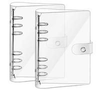2 Pezzi Raccoglitore ad Anelli A6, Raccoglitore A6 Trasparente Copertina, Raccoglitore Notebook in PVC Raccoglitore ad Anelli Ricaricabile, per Casal, Scuola, Ufficio