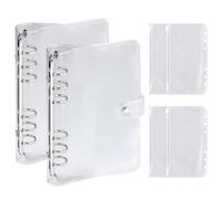 2 pezzi Raccoglitore Anello in PVC 6 Fori con Copertina Trasparente Morbido,Raccoglitore per Notebook,Raccoglitori Ad Anelli A6,Copertina Protettiva per Quaderni Pvc Morbido