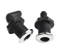 2 pezzi raccordo a compressione in nylon per barche e yacht, nero, valvola di drenaggio con protezione antiritorno dell'acqua, facile installazione per sfiato e scarico del coperchio, (3/4 pollici)
