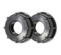 2 Pezzi Raccordo Cisterna Adattatore Serbatoio IBC 1000 Litri, Nero Tappo Centrale Liscio 1" F, Connettore per Acqua Chemici, Filettatura S60x6, Resistente a Corrosione & Perdite