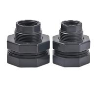 2 Pezzi Raccordo Filettato in Polipropilene, Filettatura da Giardino in Plastica PVC, Maschio Connettori, Acqua Adattatore Raccordi per Tubi da Giardino, Sistema di Irrigazione (3/4 e 1 Pollice)