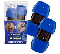 2 Pezzi Raccordo Manicotto Ø 20 mm in Polipropilene PP per il Collegamento di Tubo Polietilene PE - MONTERAL