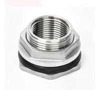 2 pezzi raccordo paratia tubo da giardino in acciaio inox, 1/2" 3/4" 1" 1-1/4" 1-1/2" 2" filettatura femmina BSP SUS304 tubo singolo chiave allentata raccordo girevole dado giunto serbatoio acqua conn