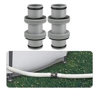 2 Pezzi Raccordo per Tubi Piscina 38 mm, Adattatore Universale per Intex Bestway Coleman, Connettore per Prolunga Tubo Piscina, con Nastro Sigillante e Guarnizioni
