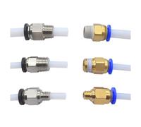 2 pezzi Raccordo rapido PC4-01 PC6-01 PC4-M6 Connettore pneumatico dritto a spinta Alimentazione tubo PTFE filamento 1,75/3,0 mm 2/4 mm(Black,PC4-M6)