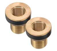 2 Pezzi Raccordo Serbatoio 3/4 Maschio 1/2 Femmina Oro in Rame | Dadi e Anelli di Tenuta, Filettatura Doppia, per Secchi D'acqua e Installazioni in Bagno
