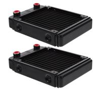 2 Pezzi Radiatore di Raffreddamento a Liquido, Alluminio G1/4 Nero | Capacità di Dissipazione 365w, Stabilità Operativa, per Modder e Costruttori di Pc, Uso su Veicoli Elettrici