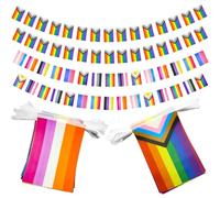 2 Pezzi Rainbow Banner Arcobaleno Bandiera Pride, Decorazioni Bandiera LGBT Pride da 32,8 piedi, Bandiere LGBT Bandiera Arcobaleno Decorazioni Colorate Bandiera Gay Pride (60 Bandiere)