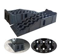 2 pezzi rampe per auto sollevamento auto blocco antiscivolo in plastica rampa per veicoli per la riparazione del lavaggio auto 7257.48kg ruota per auto antiscivolo Black