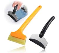 2 Pezzi Raschietto per Ghiaccio, Professionale ergonomico e Veloce, Raschia Ghiaccio per Auto per Parabrezza e Finestrini Laterali della Macchina Acciaio Inossidabile Pala da Neve per Auto