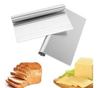 2 Pezzi Raschietto Tagliapasta Professionale, Baking Pastry Spatole, Spatola da Cucina Raschietto in Acciaio Inox, per Spatole da Cucina per Pasta Torte e Pizza (5,9 X 4,9 Pollici)