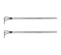 2 Pezzi Rastrello per Raccolta Funghi Portatile in Acciaio Inox | Tre Denti, Design Preciso, Raccolta Facile, Uso All'aperto nei Boschi, Colore Argento, per Funghi