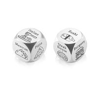 2 pezzi regali per appuntamenti notturni per fidanzato fidanzata un anno anniversario compleanno dadi cattivi per lei lui decisione cibo dadi Decider per marito, moglie, coppia, regali di San