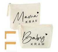 2 Pezzi Regali Premurosi per Mamme in Attesa - Borsa Cosmetica Multiuso, Biglietto d'Auguri Personalizzabile e Busta Regalo Elegante - Ideale per Baby Shower, San Valentino e Cure Postpartum