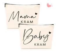 2 pezzi regalo per la mamma,Trousse per trucchi,borsa per mamma con chiusura lampo,per cosmetici,per la mamma,per la mamma in attesa,borsa per cosmetici personalizzata per donne,(bianco)