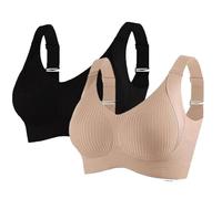 2 Pezzi Reggiseno Riduttore Senza ferretto da Donna Reggiseni essenziali invisibili traspiranti reggiseni riduttori Bralette Tracolla con supporto comodo reggiseno posteriore scoperto elastico taglia
