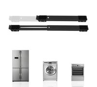 2 Pezzi Regolabile Lavatrice Base Rotelle Mobili in Acciaio Inox 300 Kg