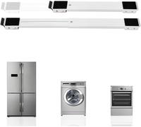 2 PEZZI REGOLABILI LAVATRICE BASE ROTELLE MOBILI IN ACCIAIO INOX SINGOLO 300 KG