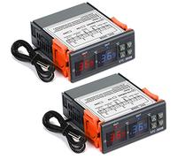 2 Pezzi Regolatore di Temperatura Digitale STC-1000 AC 110V-220V Termostato Centigrado Termoregolatore Generale Calibrazione della Temperatura con Sensore 2 Uscite a Relè (STC-3008)