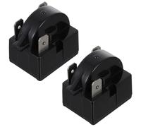 2 Pezzi Relè di Avviamento Frigorifero Mini 3 Pin in Plastica Nero | Componente a Scatto, per Compressore di Frigorifero e Raffreddatore Bevande, Installazione Rapida