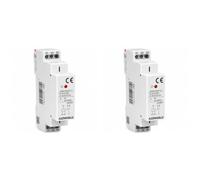 2 Pezzi Relè Intermedio Modulare AC230V AC/DC24V, 1 Contatto SPDT 16A, Relay di Interfaccia, Rele Ausiliario per Comando e Automazione, Indicatore LED, 1 Modulo Barra DIN