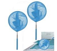 2 Pezzi Retino Per Piscina Pulizia Con Asta Telescopica, Rete A Maglia Fina Per Piscina, Raccogli Foglie Per Pulizia Spa Stagni E Acquari Da Foglie E Detriti, Lunghezza Telescopica 36-85cm