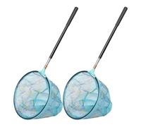 2 Pezzi Retino Telescopico da Pesca Mini, Acciaio Inox 1,5 M | Lega di Alluminio e Nylon, Struttura Estensibile Compatta, per Torrenti, Gioco All'aperto, Gamberi e Pesci