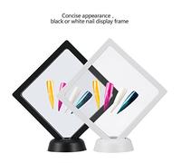 2 pezzi Rhombus acrilico nail art espositore Frame - chiodo tabellone con piastra di montaggio in acrilico per unghie e Pet Thin film presentazione display 4.3 10,9 cm nail tips rack Tool