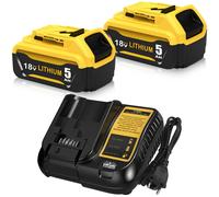 2 Pezzi Ricambio per Dewalt Batteria 18V 5.0Ah Caricabatterie DCB107 10.8V 20V